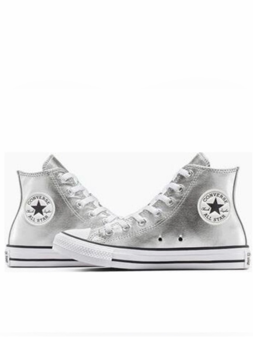 Converse Women's All Star Chuck Taylor High Top Metallic Silver Size 9